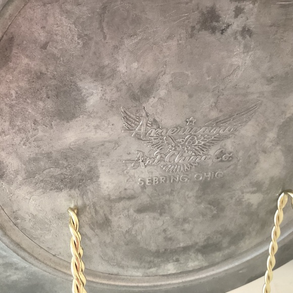 Vintage THE GREAT AMERICAN REVOLUTION 1776 Pewter Painted Tile Plate 10.5" Ohio - Picture 11 of 12